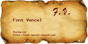Font Vencel névjegykártya